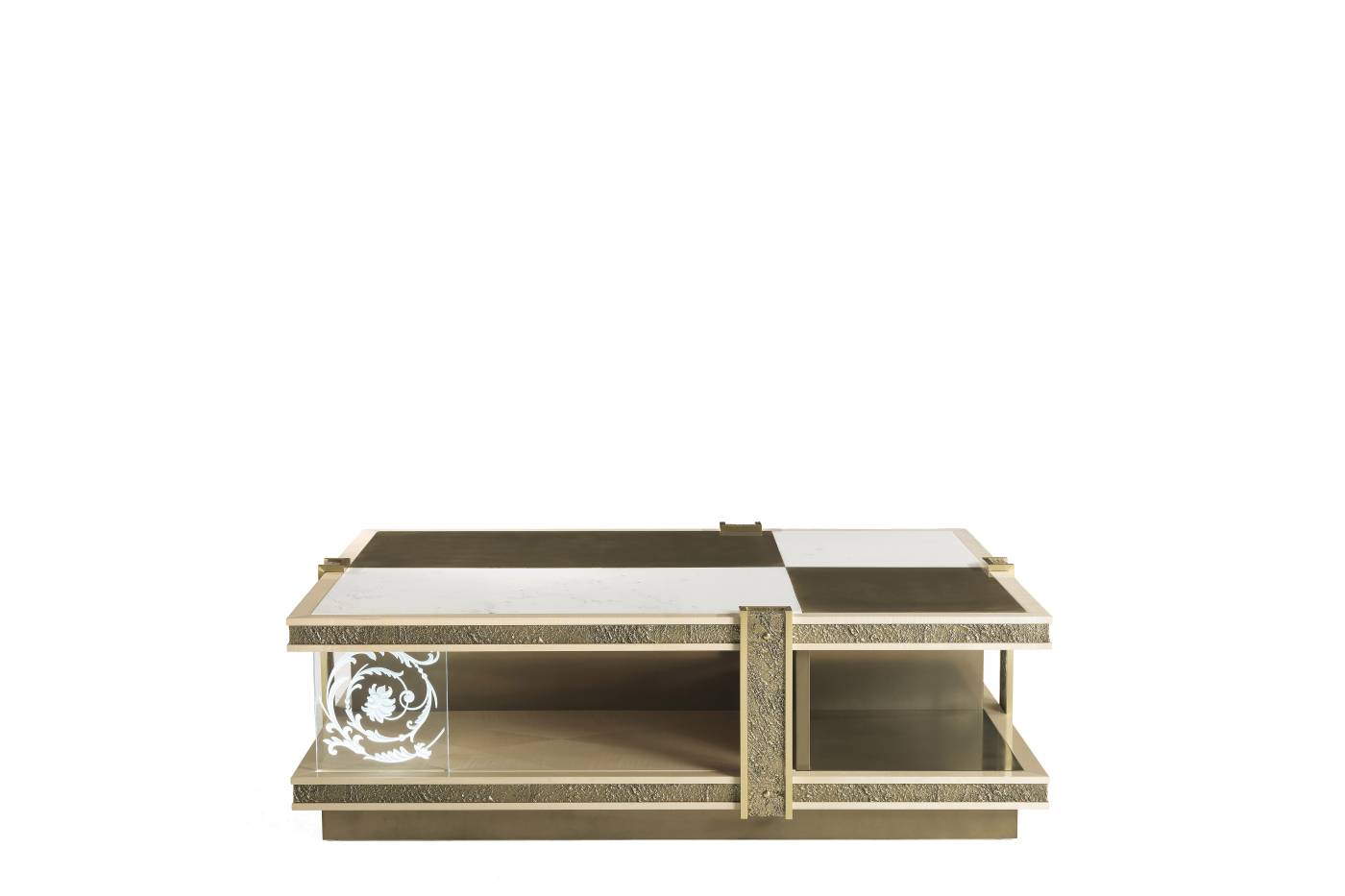 SHINTO central table - side table - quality furniture and timeless elegance with luxury Made in Italy classic low tables of Oro Bianco collection.